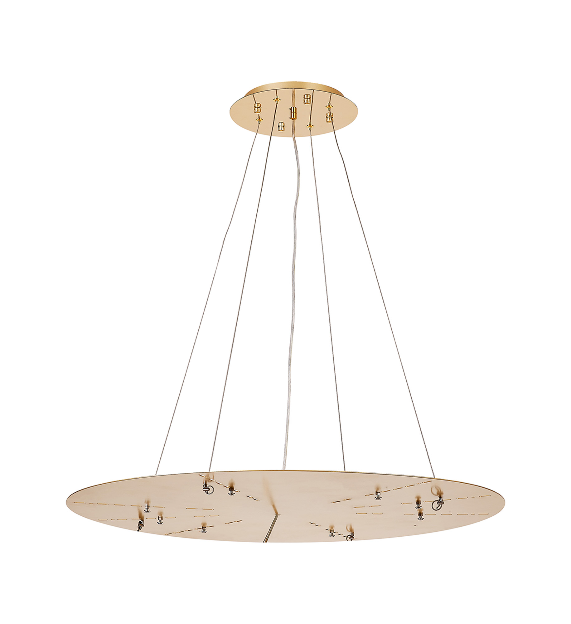 D0929FG/GO  Lowan 790mm, 3m Suspension Plate c/w Power Cable To Lower Flush Fittings, French & Painted Gold Max Load 20kg (ONLY TESTED FOR OUR RANGE OF PRODUCTS)